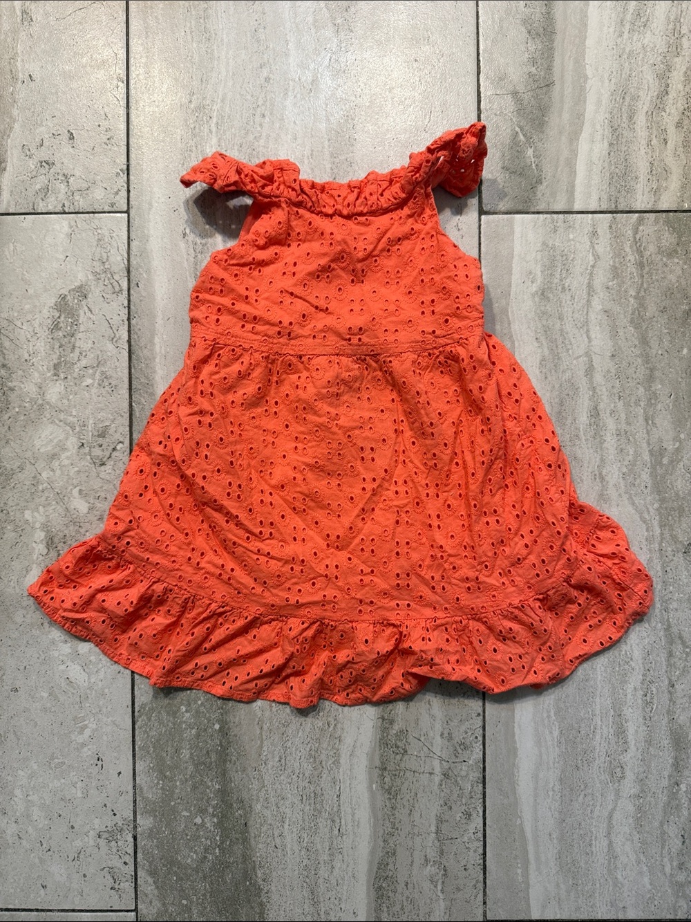 Gymboree Orange Eyelet Ruffle Dress